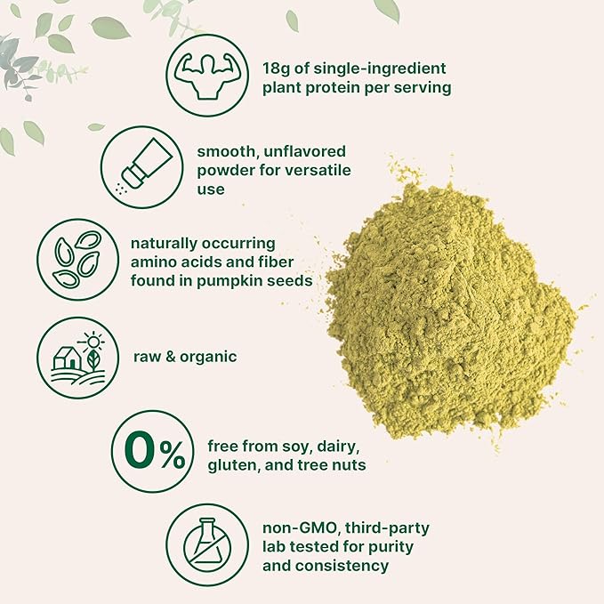 Micro Ingredients Organic Pumpkin Seed Protein Powder 2lb | Raw Plant-Based Protein | Single-Ingredient Powder | Smooth Texture &amp Versatile Use | Non-GMO Soy Free