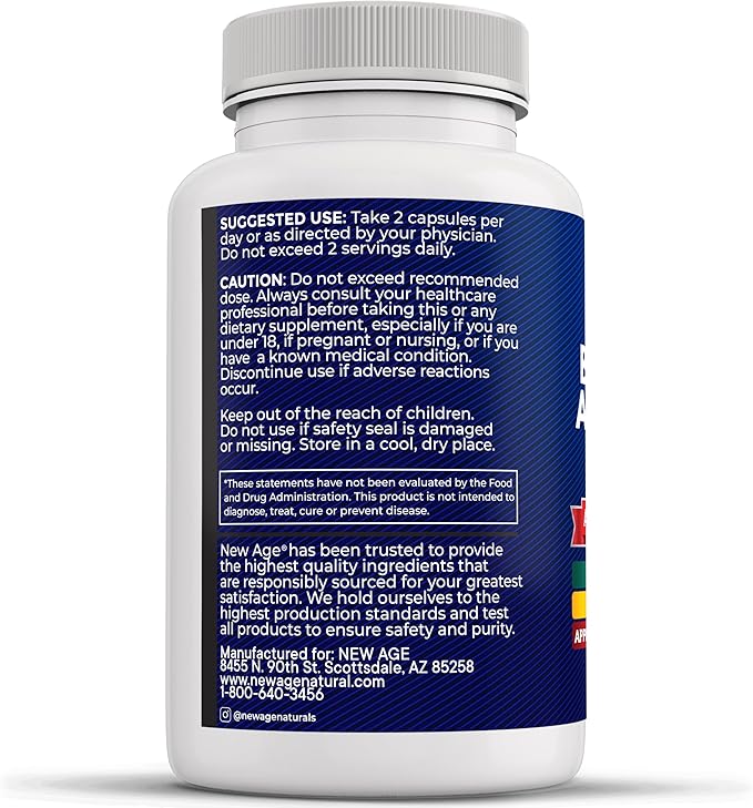 NEW AGE Silica Sea Moss Black Seed Oil Ashwagandha Turmeric Bladderwrack Burdock - with Manuka Honey Dandelion ACV Black Pepper Gluten Free