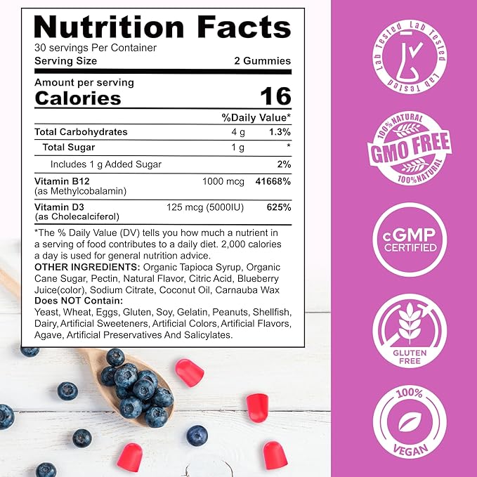 NEVISS Melatonin + Vitamin D3 &amp B12 Gummies Vegan 2+2=4 Pack