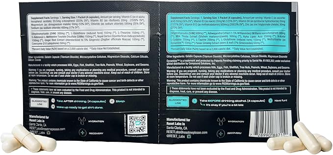 Before &amp After Drinking Pills - Dhm Milk Thistle Supplements Extract - After Drinking Capsules with Liver Support - Restore Pill with Ginger Electrolytes for Better Morning (6 Packet)