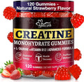 Creatine Gummies for Men &amp Women Creatine Monohydrate Gummies 5g Creatine per Serving Gluten Free Vegan Friendly Strawberry Flavor 120 Count