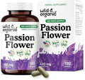 Wild &amp Organic Passion Flower Capsules 600 mg - Calming &amp Mood Support - Passionflower Extract Supplement - Passiflora Incarnata Herb - Vegan No Fillers Non-GMO - 180 Count