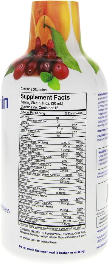 1st Step Pro-Wellness Liquid Multi-Vitamin and Mineral Supplement Citrus Burst 16-Ounce Bottles