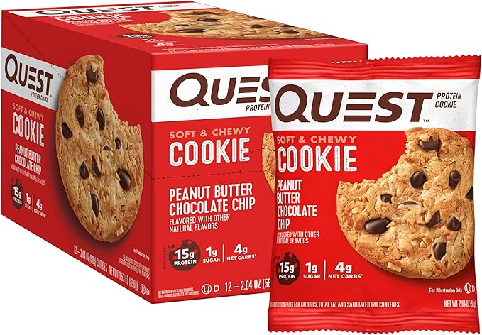 Quest Chocolate Brownie Protein Bars &amp Peanut Butter Chocolate Chip Protein Cookie Bundle High Protein Low Carb Gluten Free Keto Friendly 12 Count &amp 24.5 Oz