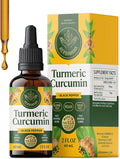 HERBAMAMA Liquid Turmeric Drops - Vegan Uric Acid &amp Digestive Support with Pure Turmeric Curcumin with Black Peppe Extract - Non-GMO Alcohol &amp Sugar-Free Antioxidant Supplement - 28-Day Suppl