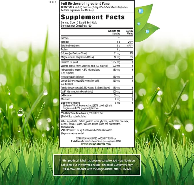 Irwin Naturals Power to Sleep PM - 120 Liquid Soft-Gels Pack of 3 - with Melatonin GABA Ashwagandha Valerian Root &amp L-Theanine - 180 Total Servings