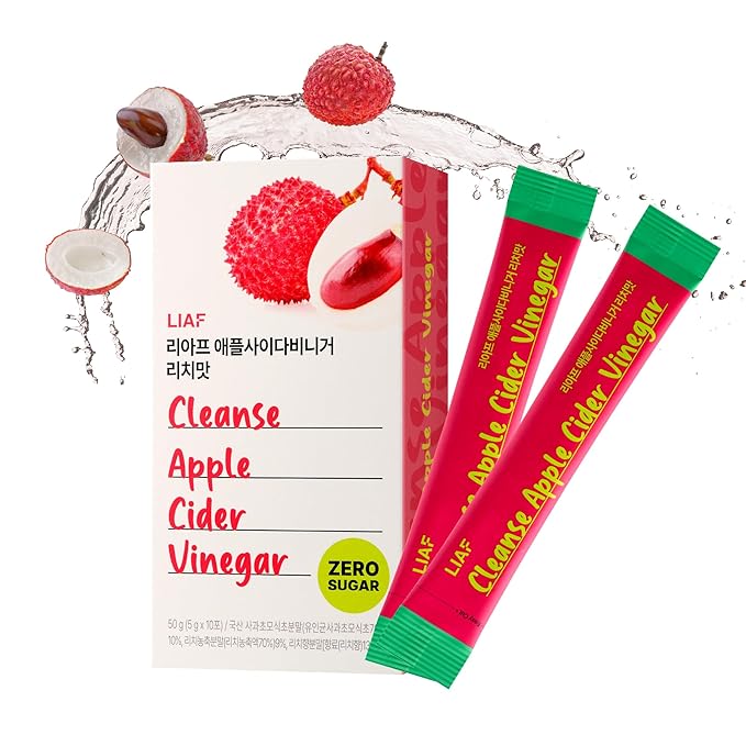 LIAF Apple Cider Vinegar | Variety Pack 3 Flavors Apple Lychee Lemon | 30 Individual Packets