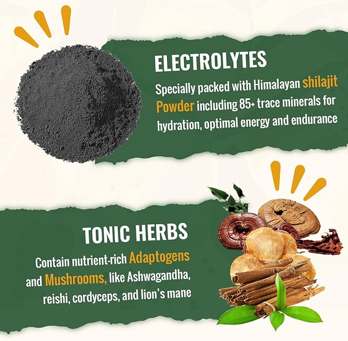 Super Greens Powder Superfood + Electrolytes &amp Tonic Herbs | Organic Greens Shilajit Adaptogens Antioxidants Preobiotic &amp Probiotic &amp Postbiotic| for Energy Gut &amp Immune| Unflavor