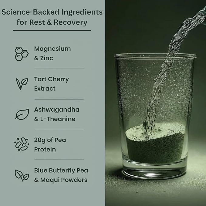 Better Tomorrow Nighttime Recovery Protein – 20g Plant-Based Pea Protein + Adaptogens | Sleep Support Muscle Recovery Stress Relief | Vegan Dairy-Free No Artificial Sweeteners