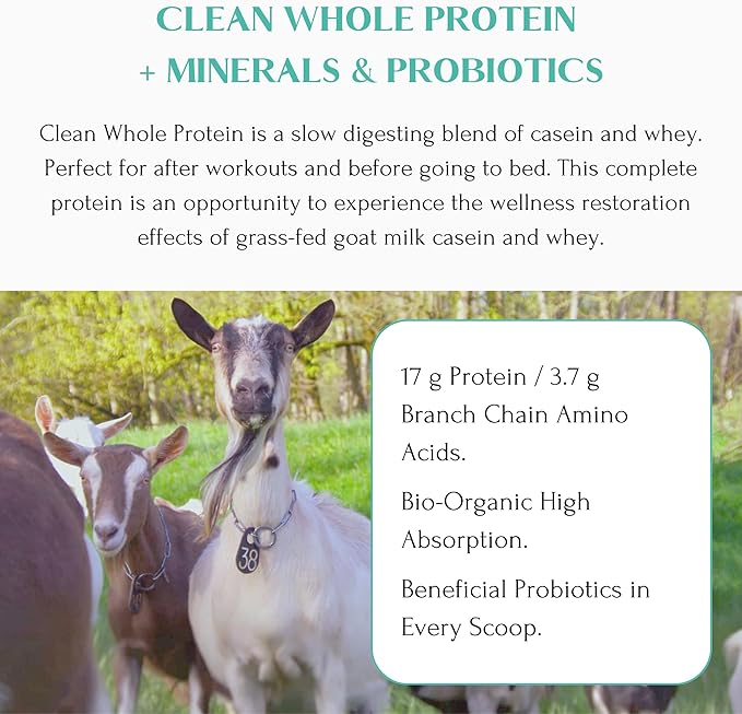 Mt. Capra Clean Minerals with Collagen Peptides and Clean Whole Protein + Minerals &amp Probiotics