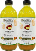 Farm Naturelle Organic Apple Cider Vinegar with Mother and Infused Ginger &amp Turmeric (500 ml) (Glass Bottle)
