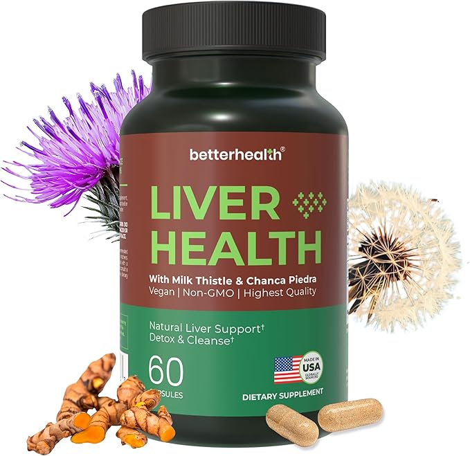 Liver Cleanse Detox &amp Repair Supplement with Milk Thistle Dandelion Root &amp Artichoke Extract – Herbal Liver Support &amp Daily Detox Capsules for Men &amp Women Vegan 60 Count