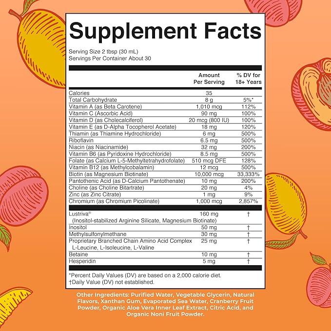 MaryRuth's MaryRuth's Liquid Morning Multivitamin +Hair Growth (Peach Mango 30oz) &amp Iron Liquid (Berry) | Clean Label Project Verified® | Beauty Immunity &amp Overall Health | Vegan Non-GMO