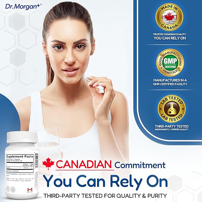 Dr. Morgan Quercetin 500mg Supplement-Bioflavonoid Antioxidant for Immune Support &amp Cellular Health-Natural Supplement-Made in Canada-60 Capsules