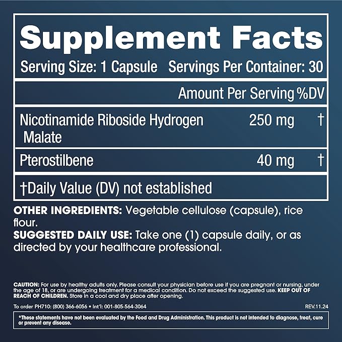 ProHealth Nicotinamide Riboside + Pterostilbene | 30 Capsules | NAD+ Support Plus Sirtuin Activation for Optimized Aging | USA Manufactured Triple Lab-Tested