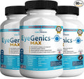 EyeGenics Max Vision Support Supplement 60 Capsules Maximum Strength Eye Health Formula with Lutein Bilberry Extract Vitamins (3)