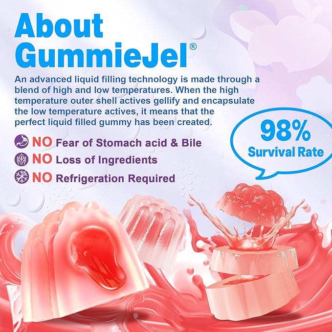 Probiotic Gummies 60 Billion CFU for Women Men &amp Kids 11 Strains Probiotics + Organic Prebiotics Fiber for Immune Digestive Health Supports Constipation Diarrhea Gas &amp Bloating - Sugar Fr