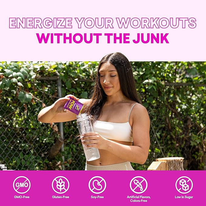EBOOST POW Natural Pre Workout Powder - 15 Packets Berry Melon Fizz - Preworkout Energy Booster Gym Supplement Drink Mix for Men and Women - Performance Joint Mobility Support - Gluten-Free