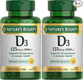 Nature's Bounty Vitamin D3 5000 IU Softgels Rapid Release Immune Support Vitamin D Supplements 240 Ct (Pack of 2)