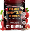 Premium 120 Creatine Gummies - Formulation with Creatine Monhydrate Vitamin C &amp B6 - Vegan Non-GMO Sugar-Free Red Apple Flavor