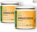 Organic Ashwagandha Root Powder | 5.29oz Reusable Jar | 100% Raw from India | Withania Somnifera - Ayurvedic Herbal Supplement Powder - Pack of 2