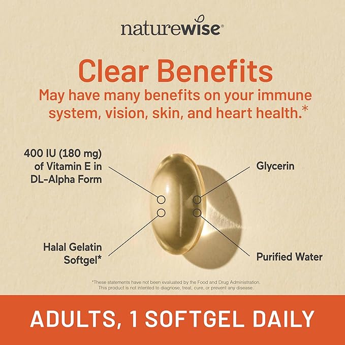 NatureWise Vitamin D3 2000IU (125mg) 360 Count + Vitamin E 400 IU (180mg DL-Alpha) 120 Count - Bundle for Immune Bone Heart Health Support - Gluten Free Non-GMO Halal Gelatin