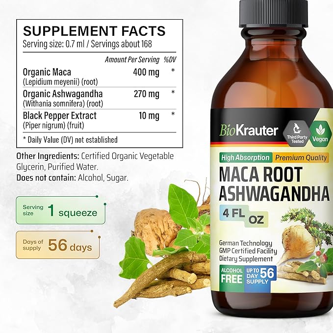 Maca Ashwagandha Tincture 4 Fl. Oz. &amp Turmeric Ginger Tincture 4 Fl. Oz.