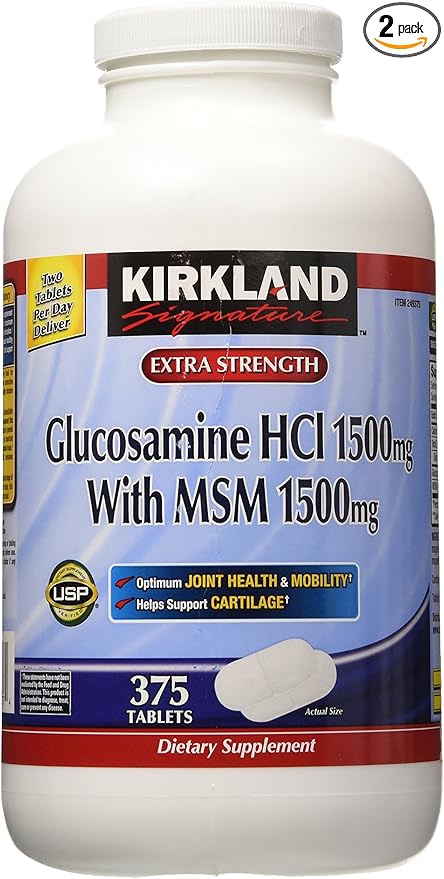 Kirkland Signature Glucosamine with MSM 375 Tablets (2 Pack)