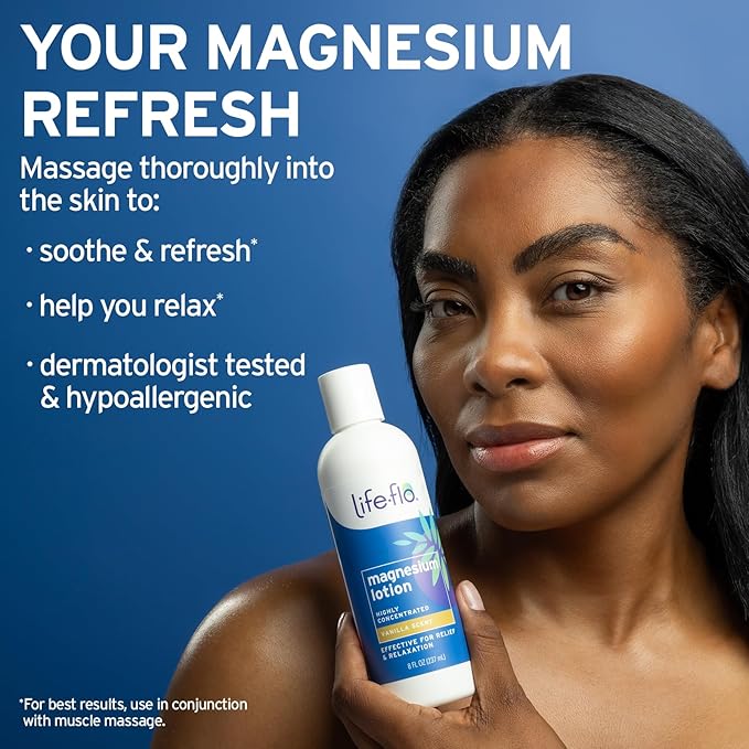 Life-flo Vanilla Magnesium Lotion 8oz and Magnesium Flakes for Bath 44oz - Relief and Relaxation with Topical Magnesium Chloride from Zechstein Seabed - Soothe Muscles and Joints - 60-Day Guarantee
