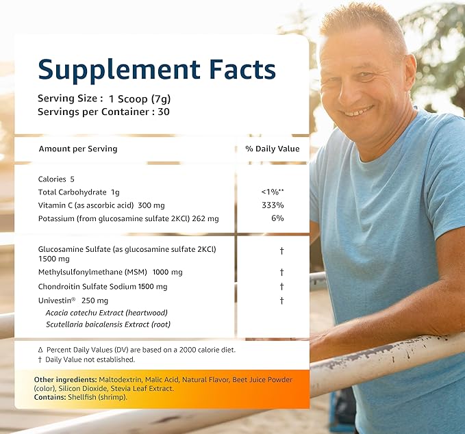Univera RegeniCARE Canister Glucosamine Chondroitin MSM Univestin Restores Cartilage Supports Joint Comfort + Mobility + Flexibility 30-Day Supply (Mango Flavor)