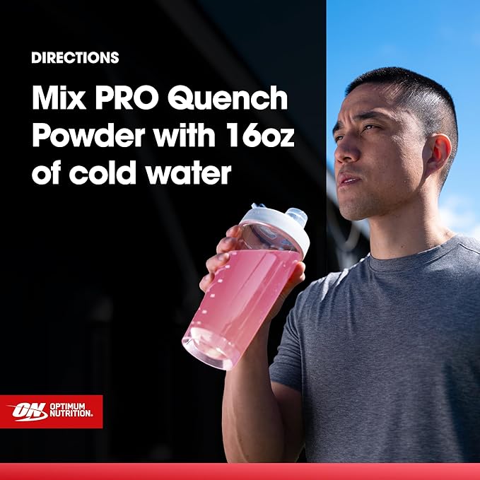 Optimum Nutrition Pro Quench 10g Clear Protein 10g Collagen peptides &amp Electrolyte Powder Drink Mix Strawberry 20 Servings 520 Grams (Packaging May Vary)