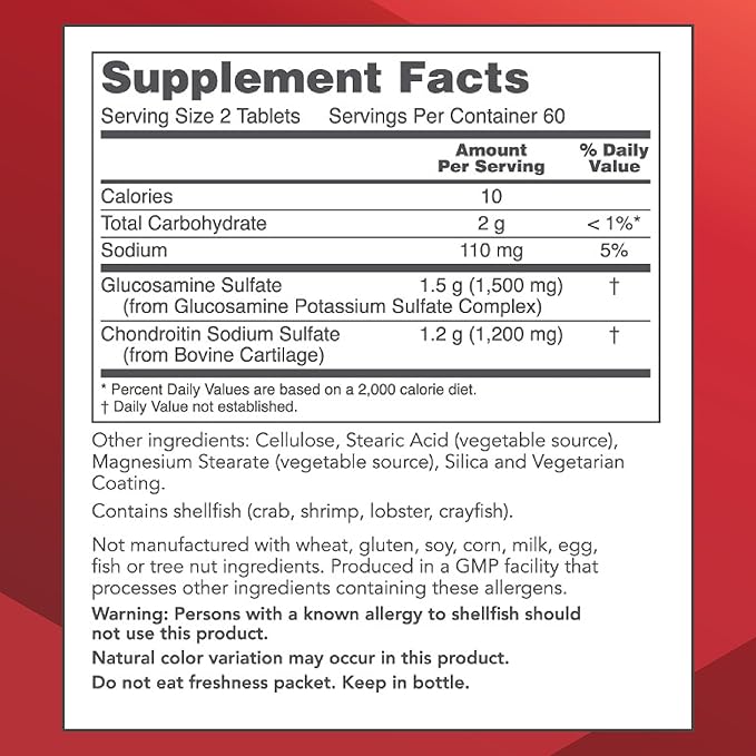 Protocol for Life Balance Glucosamine &amp Chondroitin - Joint Support - Non-GMO &amp Dairy Free - 120 Tablets