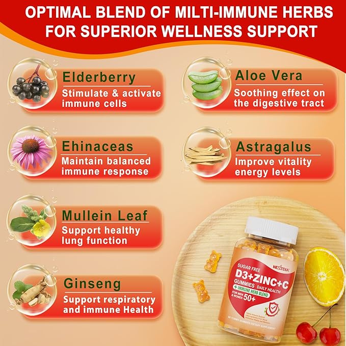 Bundle: Vitamin C + D3 + Zinc Gummies for Adults 50 + &amp Vitamin K2 Gummies