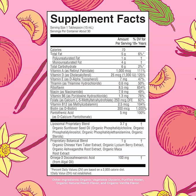 MaryRuth Organics USDA Organic Multivitamin for Women Sugar Free Womens Multivitamin Liquid Vitamins for Women Immune Support Supplement Ashwagandha Methylfolate Vegan Non-GMO 15.22 Fl Oz