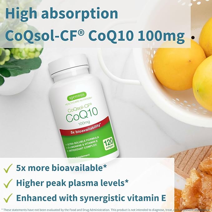 Multivitamin &amp Minerals for Men + High Absorption CoQ10 100mg 120 Softgels Energy Bundle Sustained Release Advanced Multivitamin + CoQ10 with Vitamin E &amp D-Limonene by Igennus