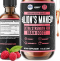 HERBIFY Lions Mane Supplement - Daily Mushroom Supplement for Memory Focus &amp Clarity - Brain Booster - Lions Mane Tincture for Natural Immune Support - 4 Fl Oz Raspberry Flavor