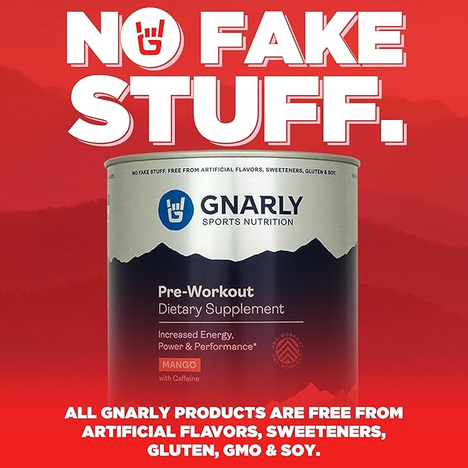 Gnarly Nutrition Gnarly Whey Grass-Fed Protein Supplement Vanilla (32.0oz) Preworkout Mango (14.82oz)