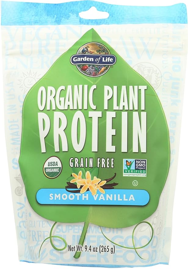Garden of Life Organic Plant Protein Vanilla Flavor Protein Powder with Probiotics &amp Enzymes – Plant Based Powder Amino Acids Non-GMO Grain-Free Gluten-Free Vegan 10 Servings