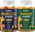 NuBest Bundle Immune and Gut Health with Probiotic Gummies 5 Billion CFUs and Immune Multivitamin Gummies No Added Sugar for Kids &amp Teens