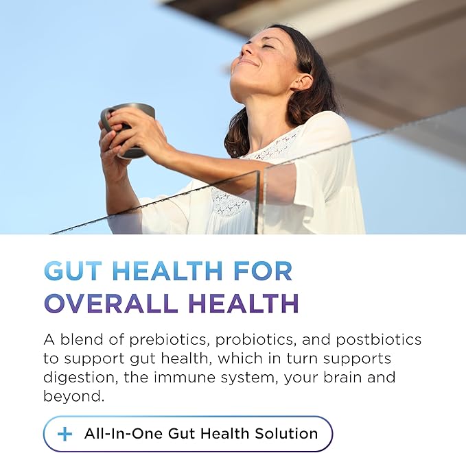 DR. EMIL NUTRITION Total Gut Health Complex - Prebiotic + Probiotic + Postbiotic Gut Health Supplements for Women and Men - Probiotics for Digestive Health &amp Gut Health 120 Capsules
