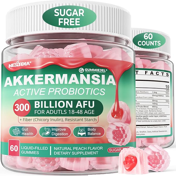 Bundle: Akkermansia Probiotics Gummies with Prebiotics Fiber &amp Calcium + D3 &amp Magnesium Filled Gummies for Kids 4+