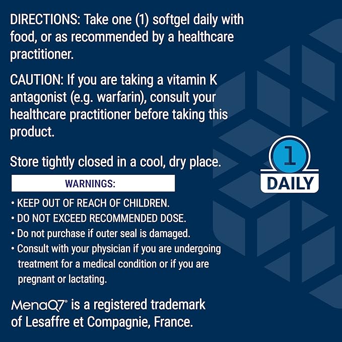 Life Extension Super K Vitamin K Supplement 2000 Mcg Vitamin K and 1180 Mcg Vitamin K2 Heart Health Once-Daily 90 Softgels