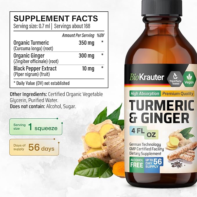 Maca Ashwagandha Tincture 4 Fl. Oz. &amp Turmeric Ginger Tincture 4 Fl. Oz.