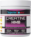 Superior Source Creatine HMB - Creatine Monohydrate for Muscle Recovery &amp Exercise Support - Dye-Free - Unflavored 8.75 oz