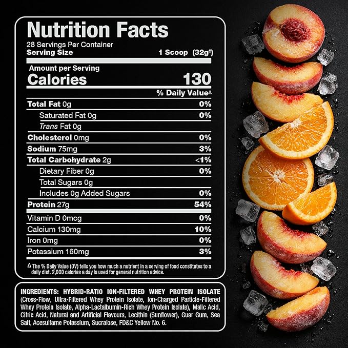 ALLMAX ISOFLEX Chiller Pure Whey Isolate Protein Powder – Gluten Free Low Lactose Sugar-Free – High-Protein Clean Keto-Friendly Workout Supplement Women and Men | Citrus Peach Sensation 2lb