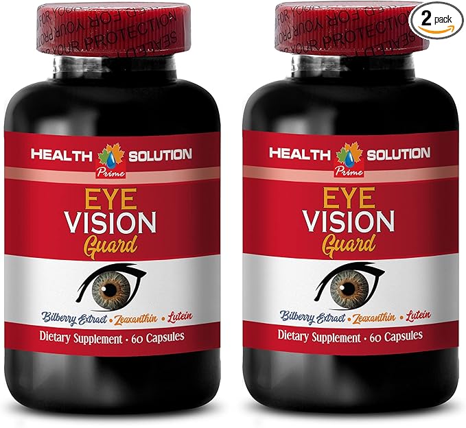 Vitamins for Eye Care - Maximum Vision Support - Promotes Healthy Vision - l-Taurine Supplement Lutein Bilberry Fruit Grape Seed Quercetin Dihydrate L-Taurine Vitamin A Pills 2 Bot 120 Caps