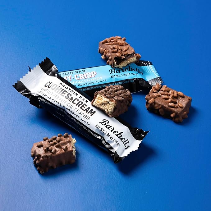 Barebells Protein Bars Combo Pack – 12 Creamy Crisp &amp 12 Cookies &amp Cream (24 bars total) – High Protein Snacks with 20g Protein &amp No Added Sugar – On-the-Go Breakfast or Post-Workout Treat