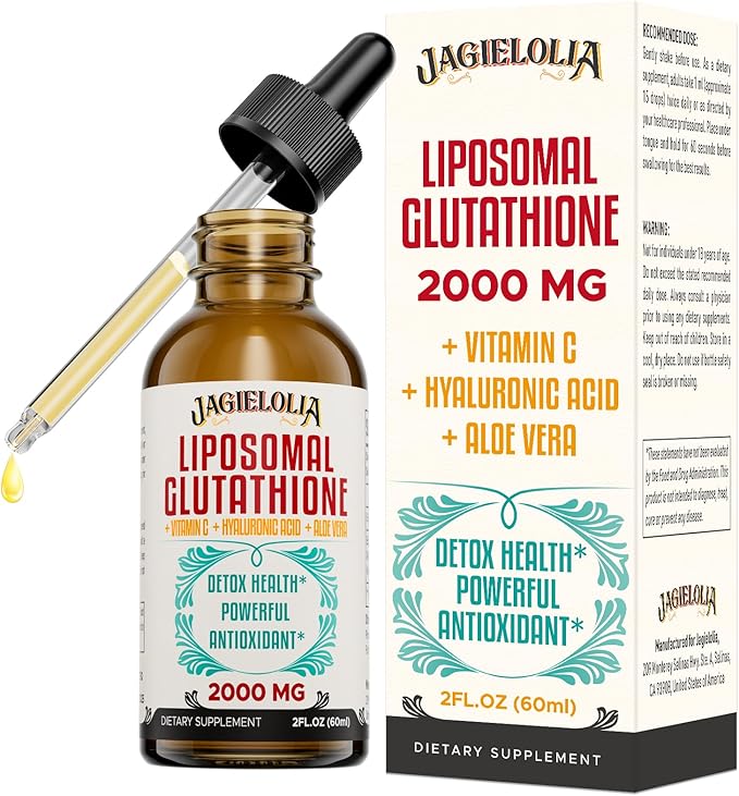Liposomal Glutathione Liquid 2000MG – Antioxidant Detox Supplement for Women &amp Men Aging Defense Liver Function &amp Energy with Hyaluronic Acid + Aloe Vera + Vitamin C Natural &amp Vegan 2