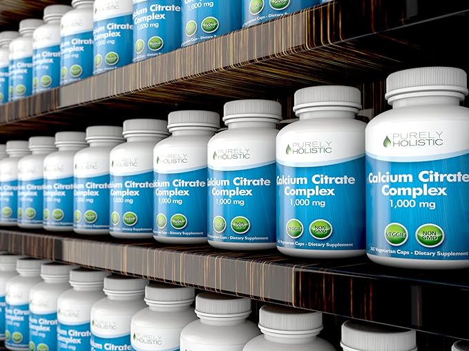 Calcium Citrate 1000mg | Healthy Bone &amp Teeth Support | High Absorption Cal Citrate | Gentle on Digestion | Vegan &amp Non-GMO | 3 Month Supply | Calcium Supplements for Women &amp Men | 365 Cap