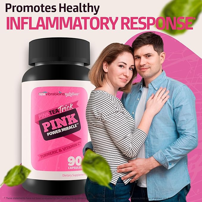 Pink Tea Trick Turmeric Green Tea - Pink Power Miracle Healthy Metabolic Function - Gut Cleanse Detox - Our Best Turmeric Green Tea Formula to Support Body Balance - Blood Cleanse - Immune Support